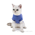 Ropa de mascota de camiseta a rayas de gato